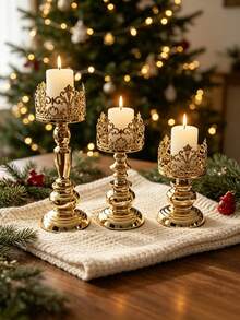 Vintage European Crown Candle Holder, Electroplated Iron Candlestick, Aromatherapy Candle Tray Decor Ornament, Tabletop Candle Container For Home Decor - Multicolor 4 - View 9