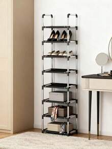 9Tier Single Layer Shoe Rack Metal Tube Non Woven Fabric DIY Easy Assembly Disassemble Portable Sturdy Stylish Multi Purpose Storage Organizer For Entryway Closet Bedroom Balcony Dorm Hallway Ideal For Housewarming Daily Use Shoe Storage Solution - Multicolor - View 11