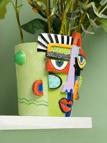 Brutalist Abstract Beauty Face Planter, Large Caliber Head Plant Pot, Creative Resin Flower Pot For Courtyard, Outdoor, Balcony, Greenery & Succulent, Unique Home Garden Decor - A - View 5