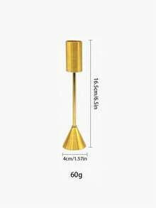 Vintage European Style Copper Candle Holder, Wedding Candlestick Decor, Creative Tabletop Ornament For Living Room, Photography Prop & Party Decoration - Multicolor 2 - View 5