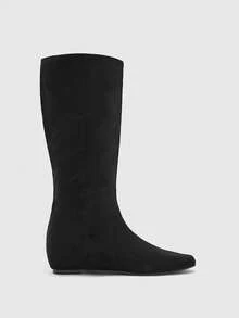 CUCCOO BIZCHIC Autumn And Winter Small Square Toe Retro Black Tall Boots Daily Commuting Shopping Dating - Black - View 2