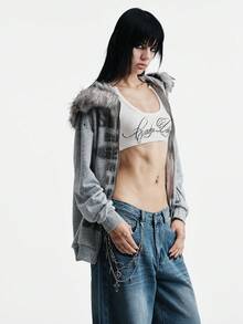 MortiRose 1pc Gothic Double Layer Heart Eye Cross Pendant Pants Chain, Vintage Silver Punk Streetwear Waist Chain - Multicolor - View 7
