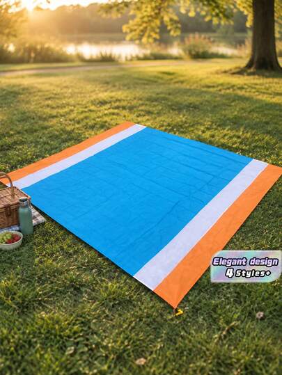 1pc Waterproof Beach Mat, Extra Large Waterproof Beach Blanket, Foldable Waterproof Pocket Beach Mat, Portable Lightweight Picnic Beach Mat, Quick Dry Outdoor Picnic Blanket, Durable Waterproof Anti-Sand Beach Blanket, Anti-Sand Portable Outdoor