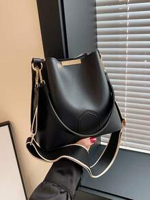 SIENNITY New Fashion Niche, Western Style, Casual Versatile Bucket Bag, Retro Classic, High-End Quality, - Black - View 2
