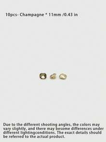 1 Pack 10 Pieces Simple Rectangular Rhinestone Inlaid Metal Buttons Small Decorative Fasteners For Shirts Cardigans Sweaters Tops Hand‑Sewn Clothing Sewing Accessories - 10pcs - View 11