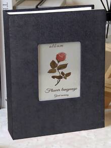SHEIN Linen Cover Flowers Photo Album With Display Window: Modern Simplicity, Holds 200 Photos, Photo Frame Perfect For Family Memories And Gifts Easter Home Decor Wedding Decor - Multicolor - View 12