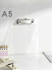 Transparent Board Clip, Ins Style Clear Thickened Hardened Writing Board, Restaurant Menu Holder, Writing Pad, File Folder - Clear - View 6
