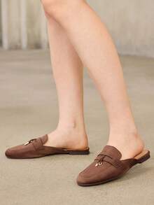 MOTF PREMIUM COMFORTABLE MINIMALIST ROUND TOE WOMEN FLAT SHOES FOR CHRISTMAS - Chocolate Brown - View 10