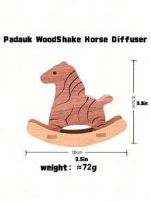 Cirelle 1pc Wooden Essential Oil Diffuser, Natural Wood Rocking Horse Aromatherapy Diffuser Ornament - multicolor - View 9