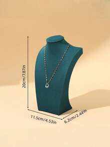 1-Piece Velvet Jewelry Display Mannequin, Necklace Stand, Jewelry Neck Model Hanger, Countertop Or Showcase Jewelry Necklace Display Prop, Organizing Rack - Green - View 7