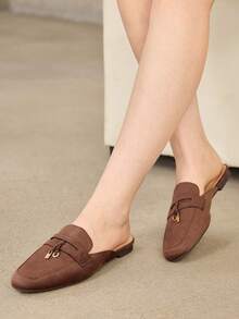 MOTF PREMIUM COMFORTABLE MINIMALIST ROUND TOE WOMEN FLAT SHOES FOR CHRISTMAS - Chocolate Brown - View 8