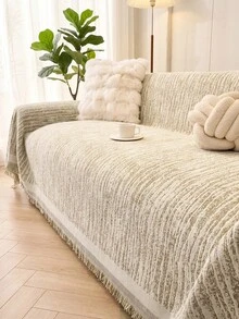 1Pc Four-Season Universal Chenille Non-Slip Sofa Cover Is Suitable For Family Living Room And Other Room Decoration Non-Slip Sofa Towel, Machine Washable Hand-Washed Sofa Cover Towel Soft Non-Fading Bedroom Decoration Pet-Friendly Protective Cover - Dark coffee - View 9