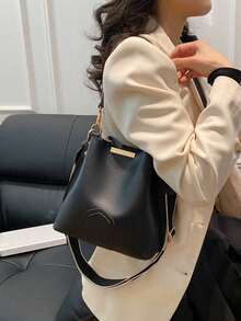 SIENNITY New Fashion Niche, Western Style, Casual Versatile Bucket Bag, Retro Classic, High-End Quality, - Black - View 7