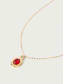 Glisma 18K Glass Diamond Necklace - Gold - View 10