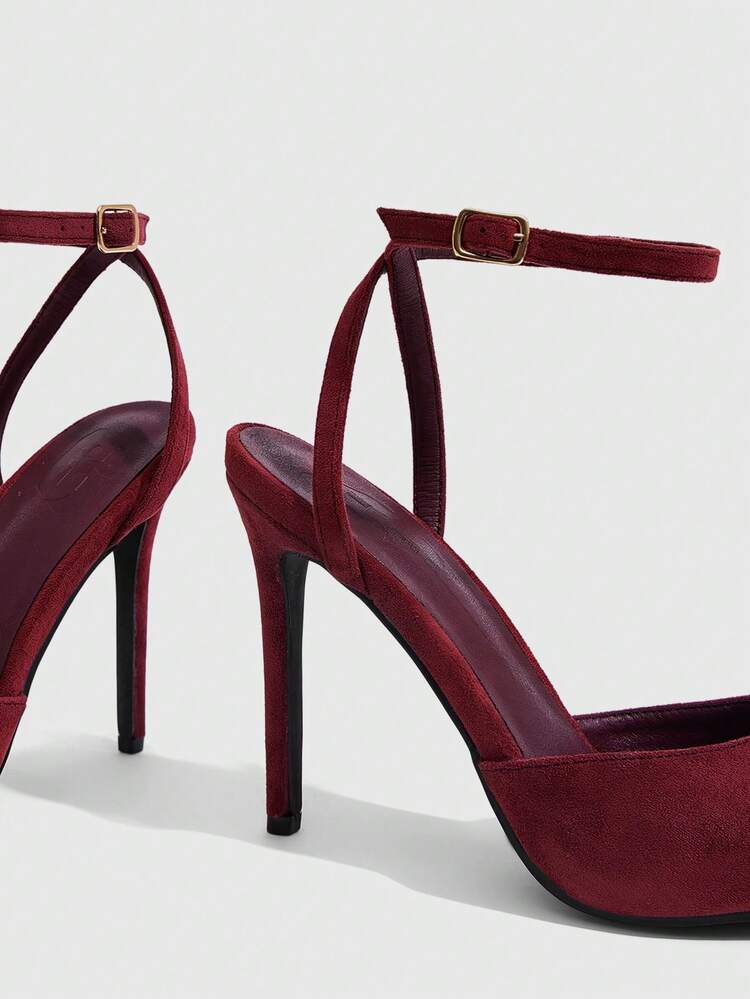 CUCCOO SZL Ladies Summer Graduation Shoes, Dinner Shoes, Holiday Shoes - Burgundy - View 5