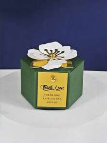 10 piezas Cajas de embalaje de regalo hexagonales de varios colores delicadas con tarjetas de agradecimiento, accesorios de flores de papel, cajas de regalo para bodas, compromisos, cumpleaños, inauguración de casa, fiestas de vacaciones, banquetes y embalaje de regalos en general - Multicolor - Ver 18