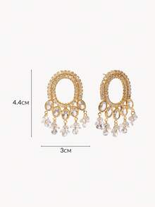 Opalesca 18k Gold-Plated New Super Flash Fringed Earrings Women's Fashion Light Luxury High-End Earrings - Yellow Gold - View 7