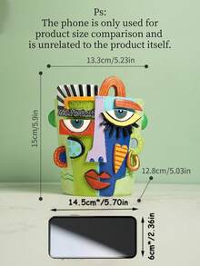 Brutalist Abstract Beauty Face Planter, Large Caliber Head Plant Pot, Creative Resin Flower Pot For Courtyard, Outdoor, Balcony, Greenery & Succulent, Unique Home Garden Decor - A - View 6
