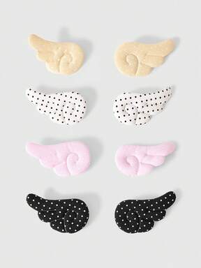 Kawaii Eight-Piece Combination Polka Dot Angel Wings Multi-Color Combination Brooch, Bag, Clothing, Hats And Accessories Brooch, Suitable For Daily Decoration