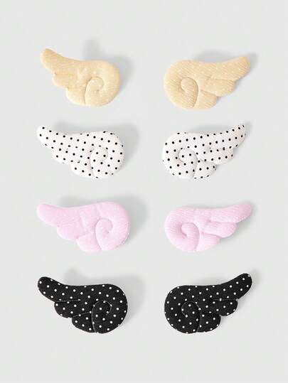 Kawaii Eight-Piece Combination Polka Dot Angel Wings Multi-Color Combination Brooch, Bag, Clothing, Hats And Accessories Brooch, Suitable For Daily Decoration