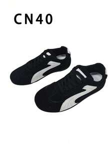 Plus Size Women'S Summer Casual Flat Soft Sole Patchwork Outdoor Sports Shoes, Lightweight Spring/Autumn Student Sneakers - Black 6212 - View 12