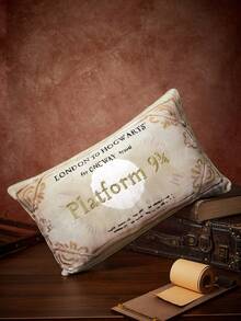 HARRY POTTER X SHEIN Ticket Modeling Throw Pillow - Brown - View 4