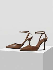 MOTF WOMEN'S POINTED TOES WITH HIGH HEELS ARE SUITABLE FOR DAILY WEAR AT WORKPLACE DATING PARTIES - Brown - View 4