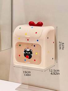 1PC Cream Style No Drill Wall Mounted Waterproof Tissue Box Holder Storage Organizer Rack For Bathroom Toilet Paper Towel Dispenser Space Saving Home Decoration - Multicolor - View 6