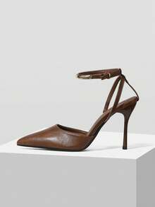 MOTF WOMEN'S POINTED TOES WITH HIGH HEELS ARE SUITABLE FOR DAILY WEAR AT WORKPLACE DATING PARTIES - Brown - View 2