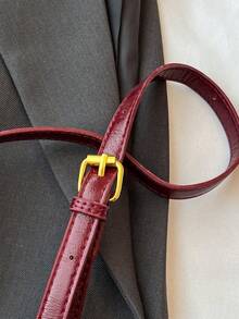 SIENNITY Shiny Oil Leather,Wine Red,Makeup Essentials Storage, Zip Closure, Vintage Cute Style, Cube Handbag, Ladies Evening Outing, Fashion Crossbody Handbag - Burgundy - View 4