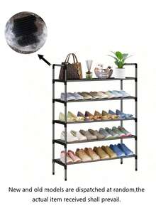 3‑8 Tier Reinforced Shoe Rack, 45/58cm Adjustable‑Length Multi‑Layer Shoe Storage Organizer, Sturdy Dust‑Proof Shoe Shelf, Space‑Saving Black Shoe Holder For Entryway, Bedroom, Dormitory And Rental Home - Multicolor - View 11