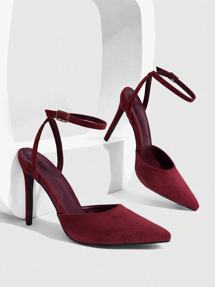 CUCCOO SZL Ladies Summer Graduation Shoes, Dinner Shoes, Holiday Shoes - Burgundy - View 1