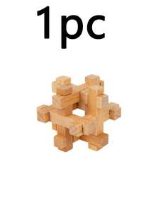 1 Set Of Wooden Kongming Lock / Luban Lock Toys, Brain-Teasing Stress Relief Puzzle Games For Adults With Comprehensive Intellectual Development Solutions, Office Desktop Toys, Metal Puzzles, IQ Puzzles, Lock Puzzles, Jigsaw Puzzles, - Multicolor - View 11