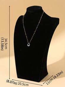 1-Piece Velvet Jewelry Display Mannequin, Necklace Stand, Jewelry Neck Model Hanger, Countertop Or Showcase Jewelry Necklace Display Prop, Organizing Rack - High dark gray - View 7