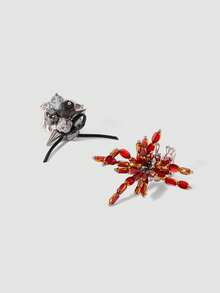 MortiRose Stainless Steel Shaped Gothic Design Ring - Silver - View 4
