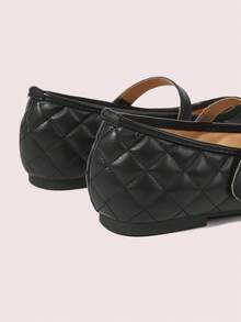 CUCCOO DOLLMOD Diamond Pearl Mary Jane Shoes, Faux Pearl Decorative Buckle Fall Shoes - Black - View 6