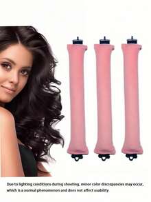 1/3PCS Heatless Curling Iron Set, Satin Material Rollers, Flexible Metal Accessories, High Elasticity, Sleep Foam Sponge Heatless Curling Iron, Large Wave Hair Ring Set, Lazy Curling Iron, Suitable For Sleep, Creating Relaxed And Natural Loose Curls - multicolor - View 18