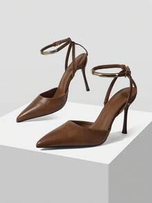 MOTF WOMEN'S POINTED TOES WITH HIGH HEELS ARE SUITABLE FOR DAILY WEAR AT WORKPLACE DATING PARTIES - Brown - View 10
