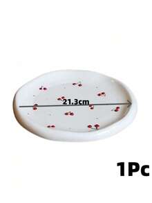 Cirelle 1Pc/3Pcs Ceramic Cup & Saucer Set, High-Temp Glazed Ceramic With Hand-Painted Cherry Prints, Heat & Cold Resistant For Holding Coffee And Tea, Ornamental Table Piece For Household Afternoon Tea And Indoor Counter Display. - Multicolor - View 11