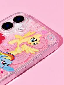 My Little Pony X SHEIN Casing Ponsel Epoxy Berkilau Merah Muda dengan Motif Kartun, Perlindungan Anti Jatuh untuk iPhone Seri 11-17 - MultiWarna - View 4