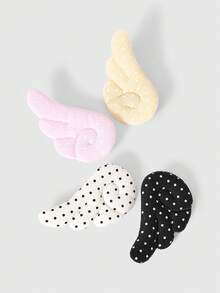 ROMWE Kawaii 8件組波點天使之翼多色組合胸針，適用於包包、衣物、帽子及配件，適合日常裝飾 - 波點多色1 - 查看 4