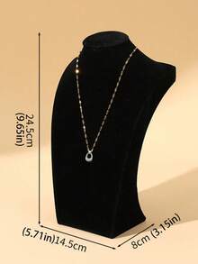 1-Piece Velvet Jewelry Display Mannequin, Necklace Stand, Jewelry Neck Model Hanger, Countertop Or Showcase Jewelry Necklace Display Prop, Organizing Rack - High dark gray - View 12