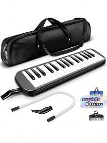 32‑Key Melodica With Mouthpiece, Air‑Powered Piano Keyboard Instrument, Comes With A Carrying Bag - Multicolor - View 1