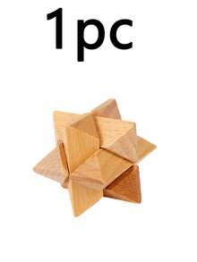 1 Set Of Wooden Kongming Lock / Luban Lock Toys, Brain-Teasing Stress Relief Puzzle Games For Adults With Comprehensive Intellectual Development Solutions, Office Desktop Toys, Metal Puzzles, IQ Puzzles, Lock Puzzles, Jigsaw Puzzles, - Multicolor - View 14