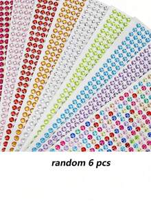 4536 Pieces 6mm Colorful Bling Rhinestone Sticker Sheet Gem Diamond Self Adhesive For Scrapbooking Embellishments And DIY Crafts,Wedding,Decor(9 Colors) - Multicolor - View 5