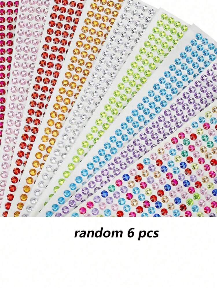 4536 Pieces 6mm Colorful Bling Rhinestone Sticker Sheet Gem Diamond Self Adhesive For Scrapbooking Embellishments And DIY Crafts,Wedding,Decor(9 Colors) - Multicolor - View 5