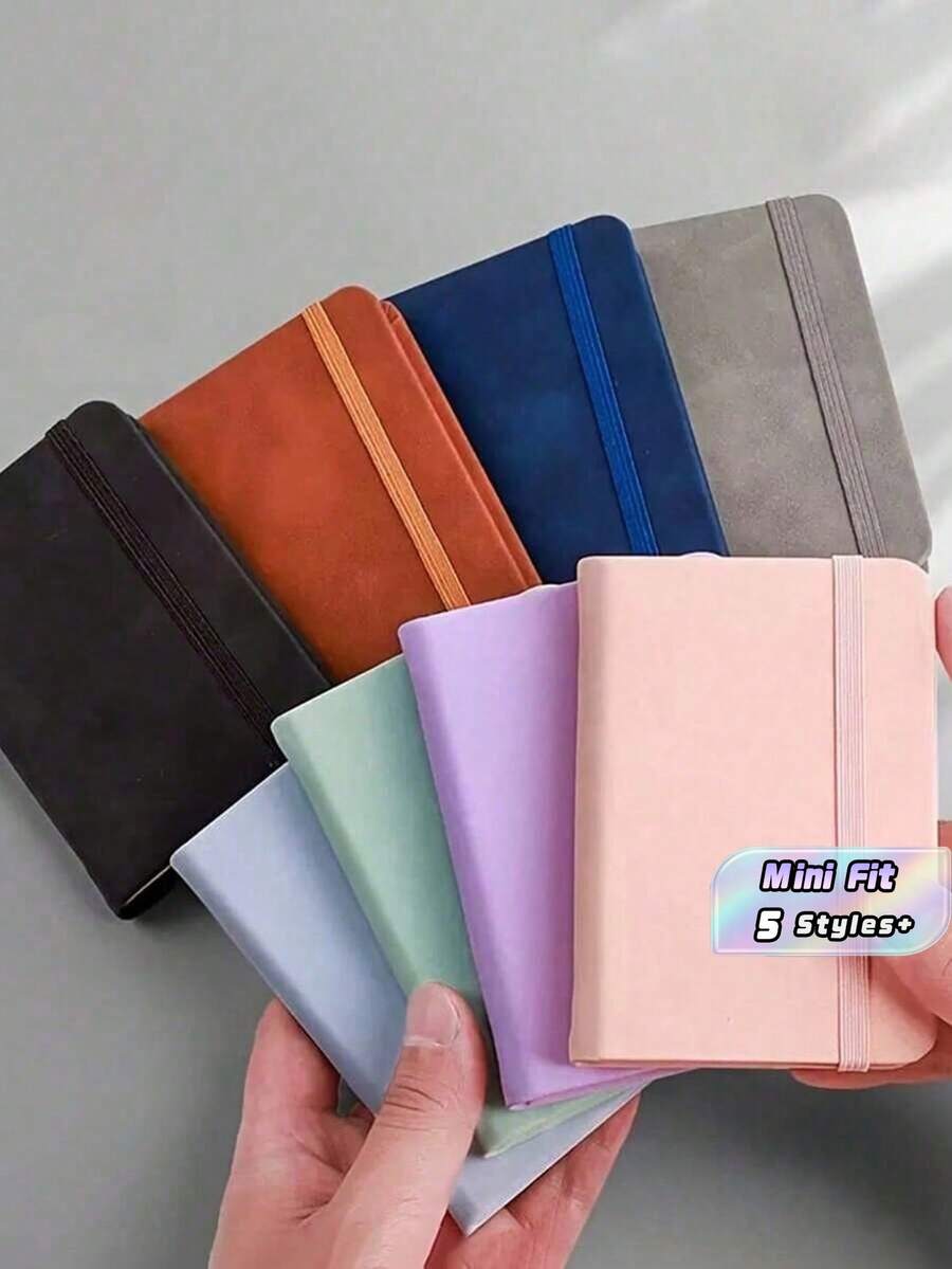 SHEIN 1 Compact A7 Pocket Notebook - 200 Lined Pages, Matte Finish, Multi-Color Portable Mini Diary Notebook With Zipper Closure, Convenient For Taking Notes On The Go, Mini Notepad