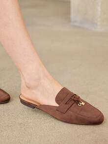 MOTF PREMIUM COMFORTABLE MINIMALIST ROUND TOE WOMEN FLAT SHOES FOR CHRISTMAS - Chocolate Brown - View 6
