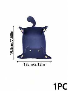 Haus Hana 1PC Cute Cat‑Shaped Catchall Tray, Faux Leather Material With Lovely Cat Silhouette Design, Foldable Storage Function For Small Trinkets, Keys And Jewelry, Stylish Home Decor Must‑Have, Ideal For Entryway, Vanity Table, Bedroom Nightstand - Multicolor - View 23