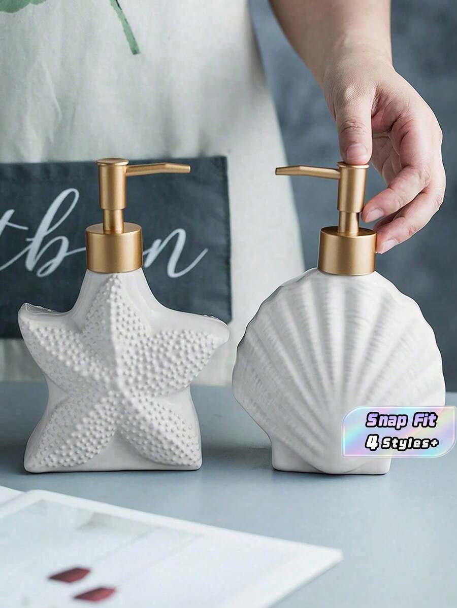 1 Piece Of High-Grade Simple Luxury Bathroom Ceramic Lotion Bottle Separate Bottle Bath Gel Shampoo Separate Bottle - White - View 1
